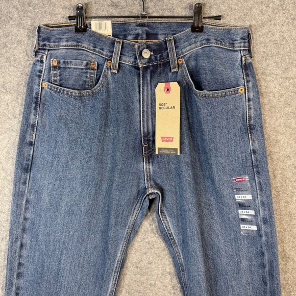 Levi's Other - Levi's 505 Regular Fit‎ Jeans Mens Size 32x34 Medium Wash Denim Straight Leg